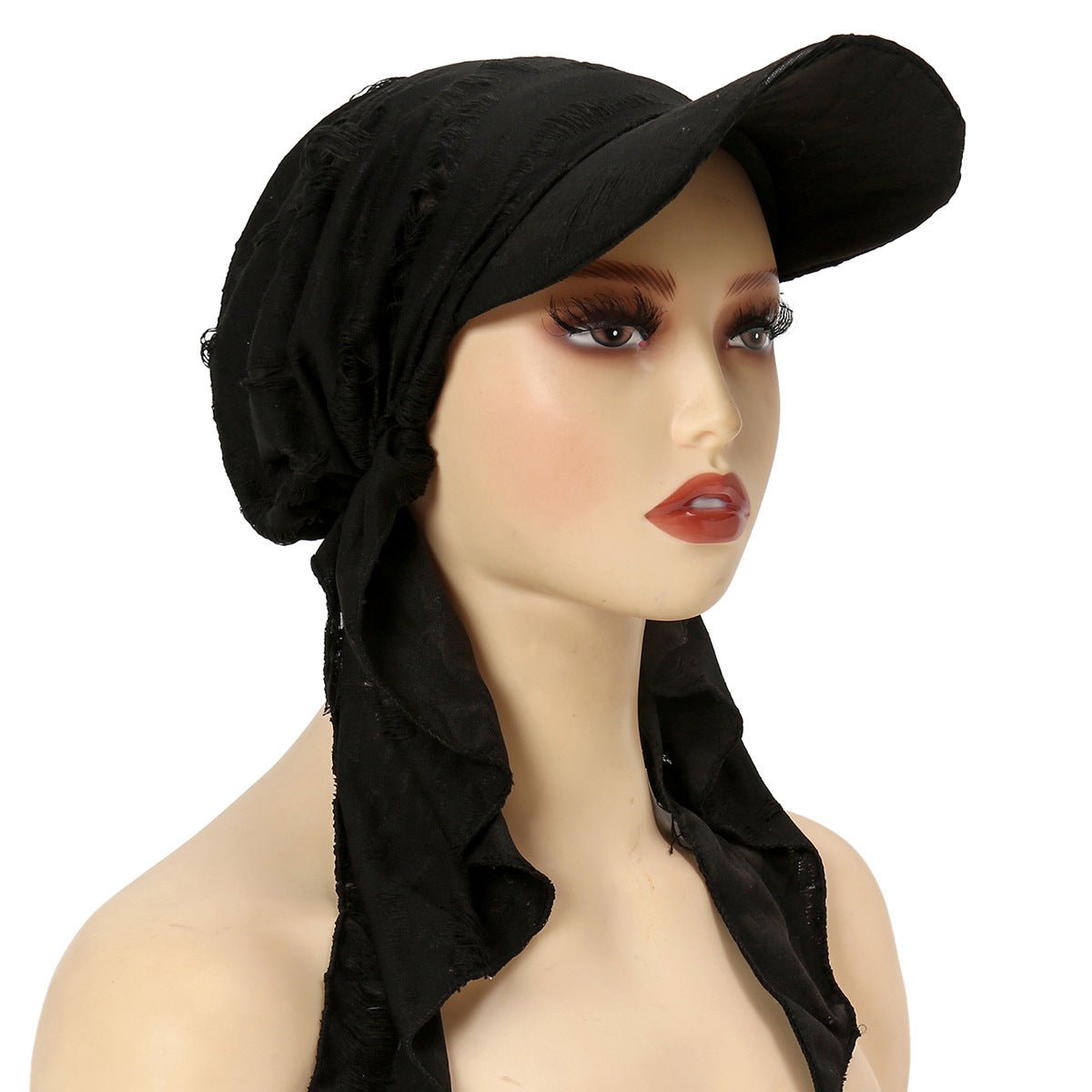 Women's Multi - Color Fashion Baseball Cap – Frayed Edge Boho Beanie with Feather Detail(MH113) - Mariam's Collection