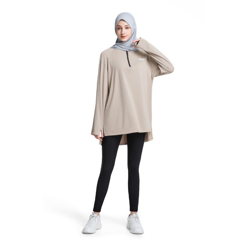 Women's Quick Dry Half Zip Running Top(MS115) - Mariam's Collection