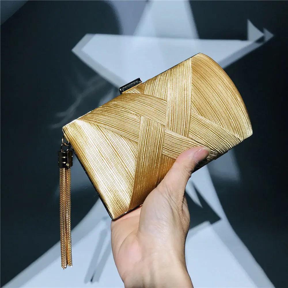 Women's Silk Evening Bag with Elegant Tassel Pendant - MAC032 Mariam's - Mariam's Collection