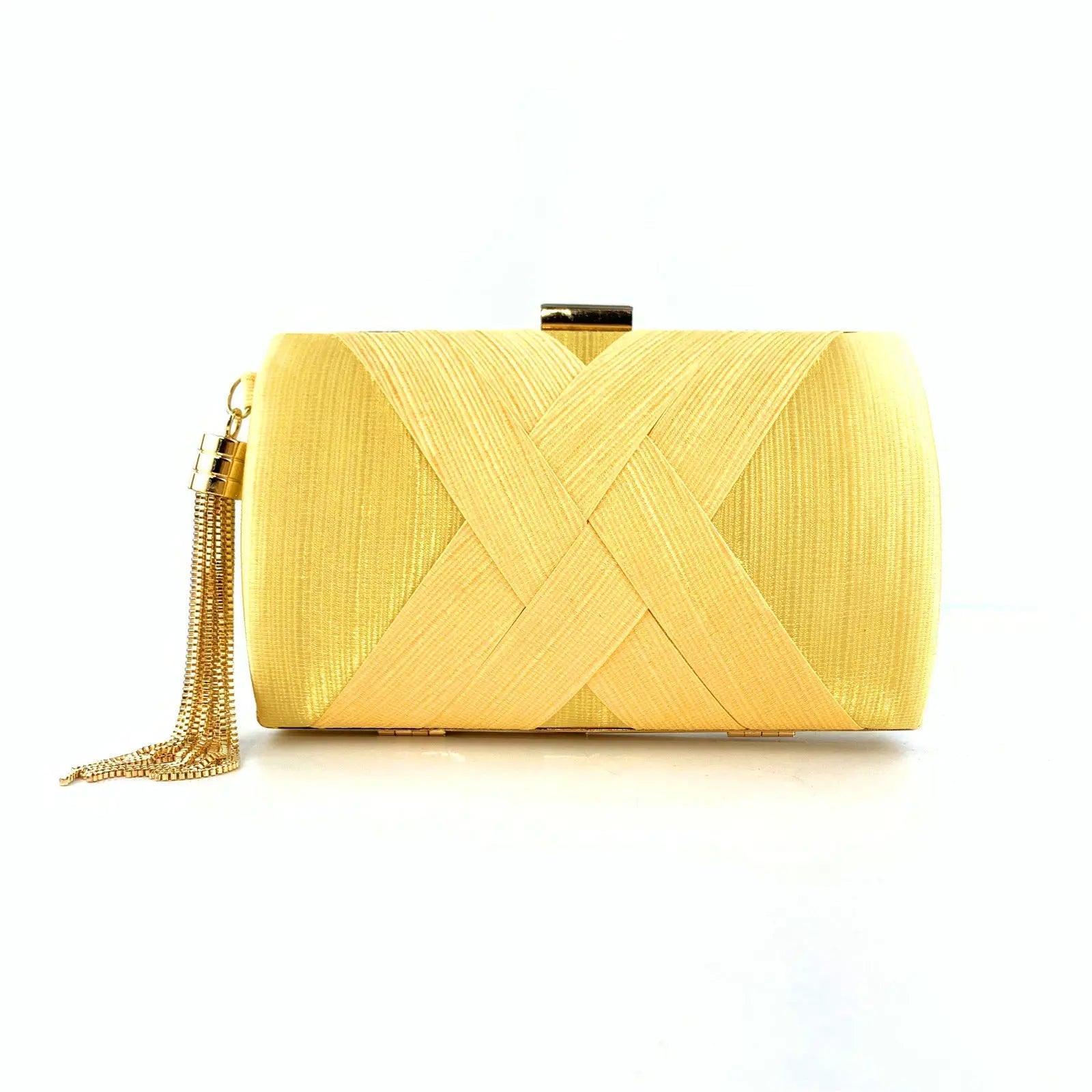 Women's Silk Evening Bag with Elegant Tassel Pendant - MAC032 Mariam's - Mariam's Collection
