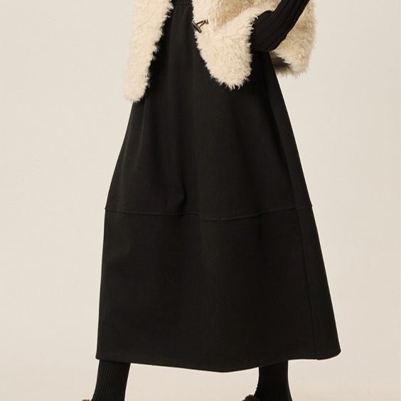 Wool-Look Cocoon A-Line Skirt(MS593) - Mariam's Collection