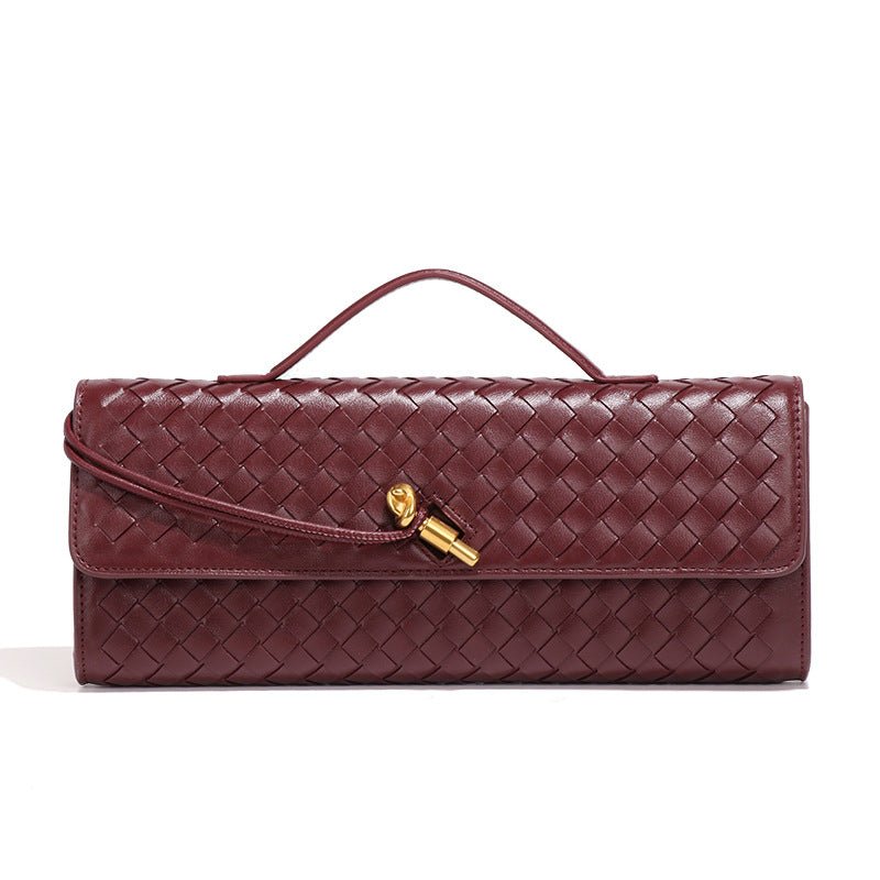 Woven PU Leather Clutch Bag(MAC432) - Mariam's Collection