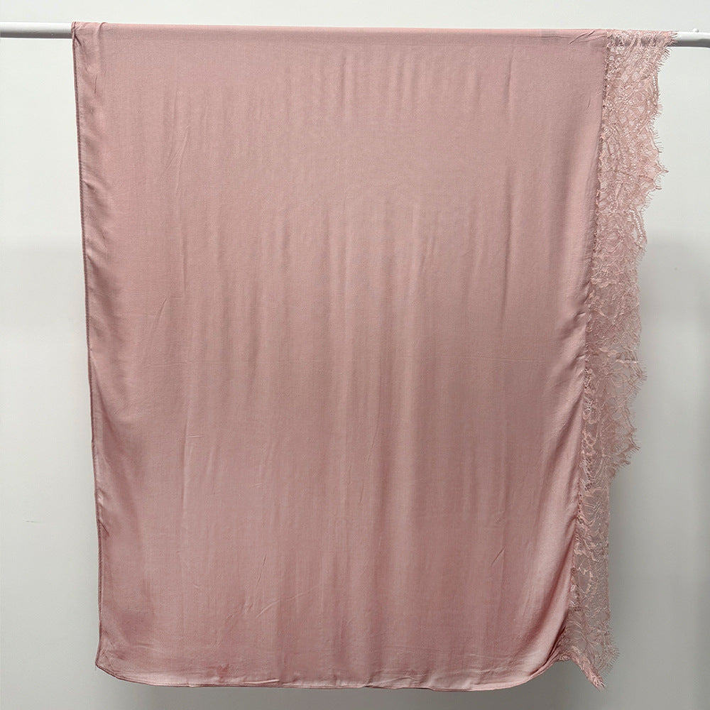 Lace Trim Rayon Hijab Scarf(MH211)