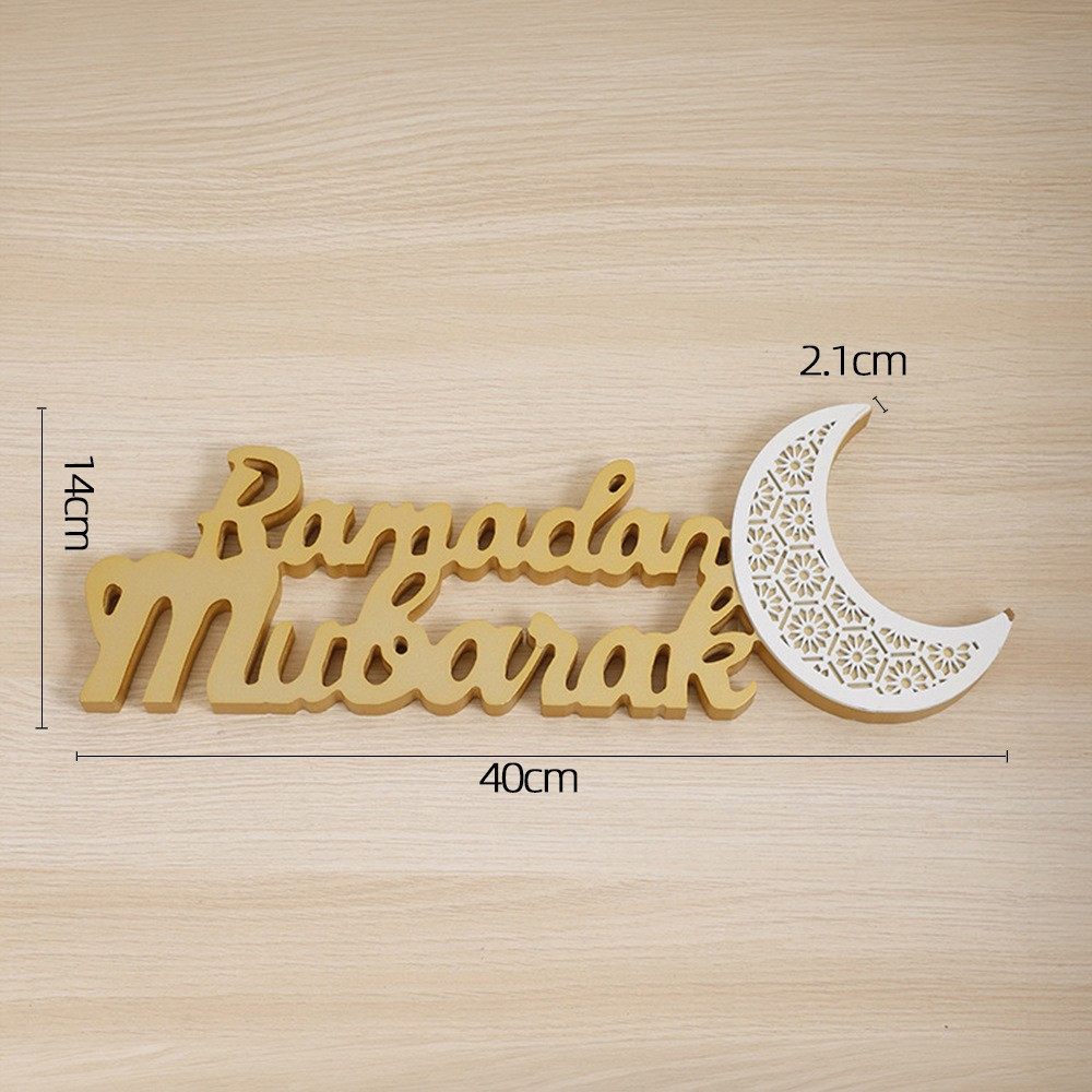 Ramadan Mubarak LED Moon Decor Crescent Craft Ornament (MAC393)