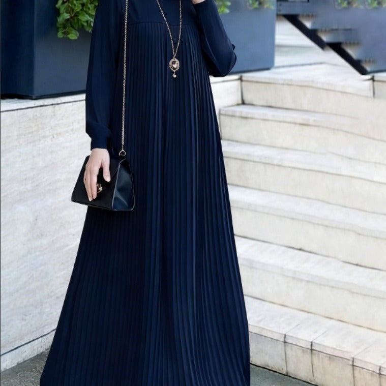 Simple Solid Color Pleated Abaya (MA094)