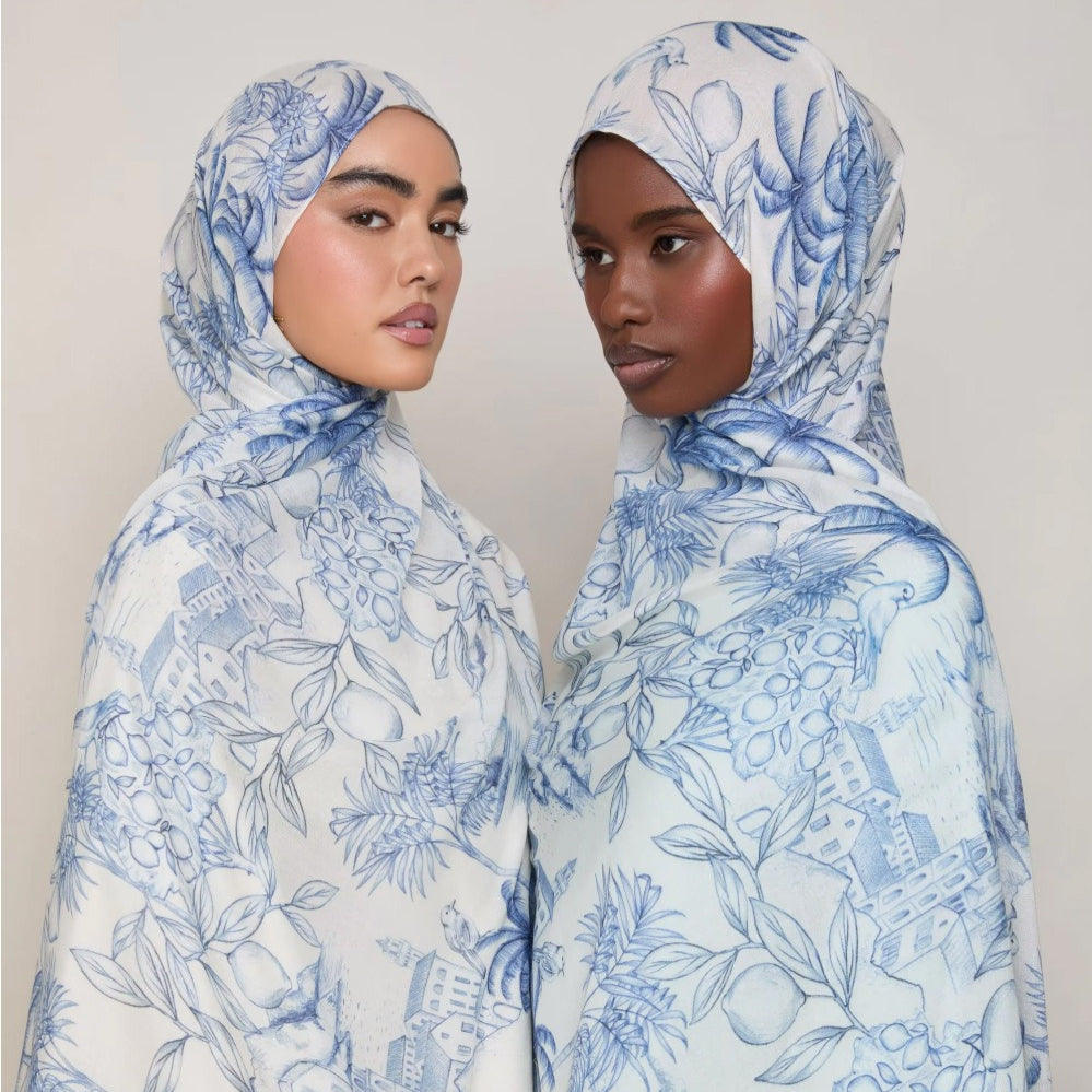 Versatile Watercolor Print Headscarf Soft Breathable Hijab (MH165)