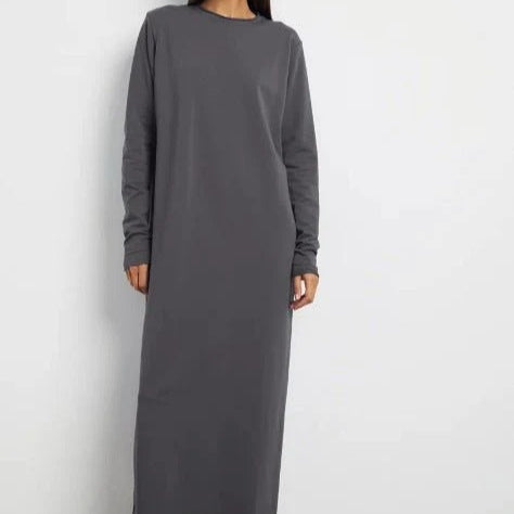 Klassieke Pullover Maxi-jurk | Effen Jurk met Ronde Hals en Lange Mouwen (MA317)