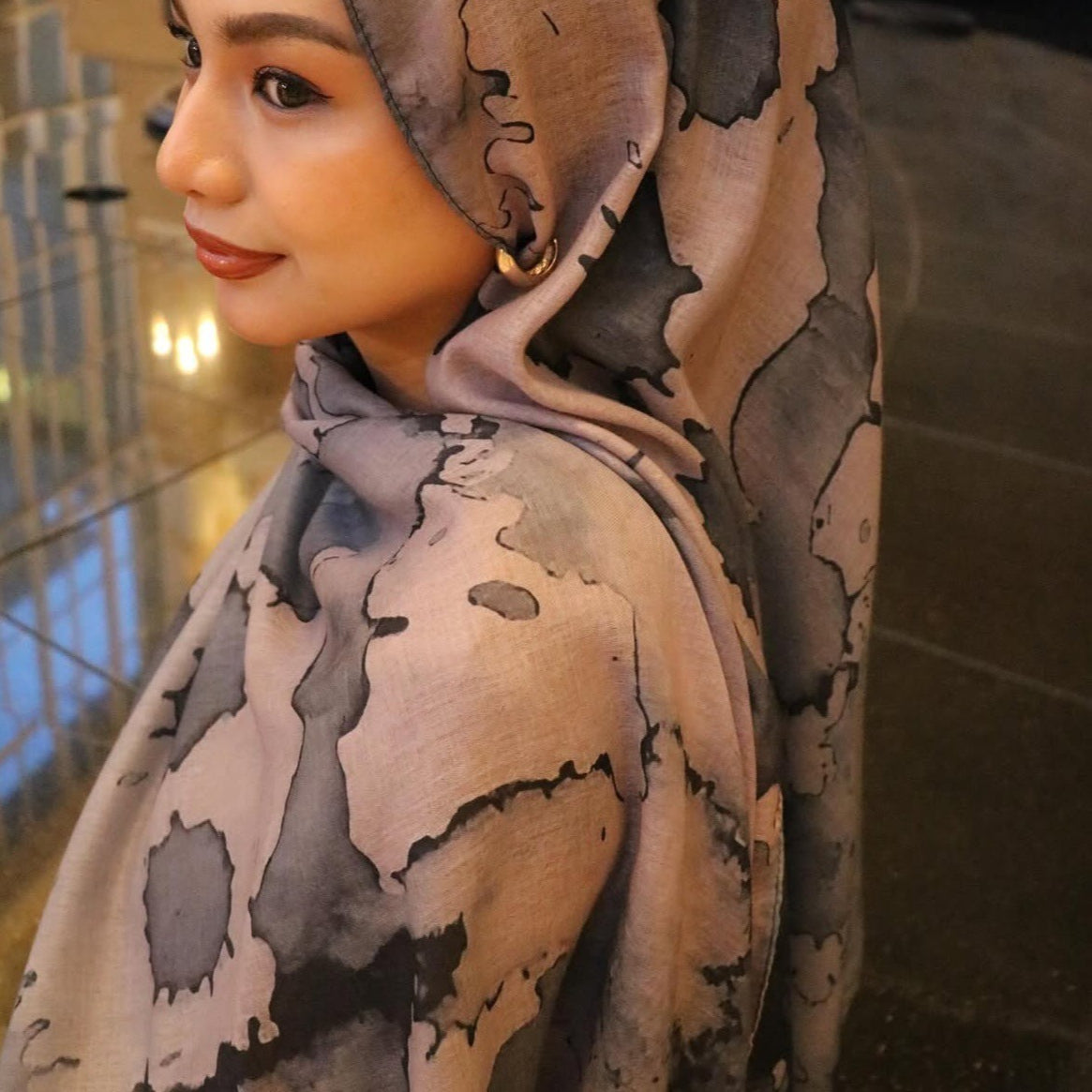 Versatile Watercolor Print Headscarf Hijab Collection (MH166)