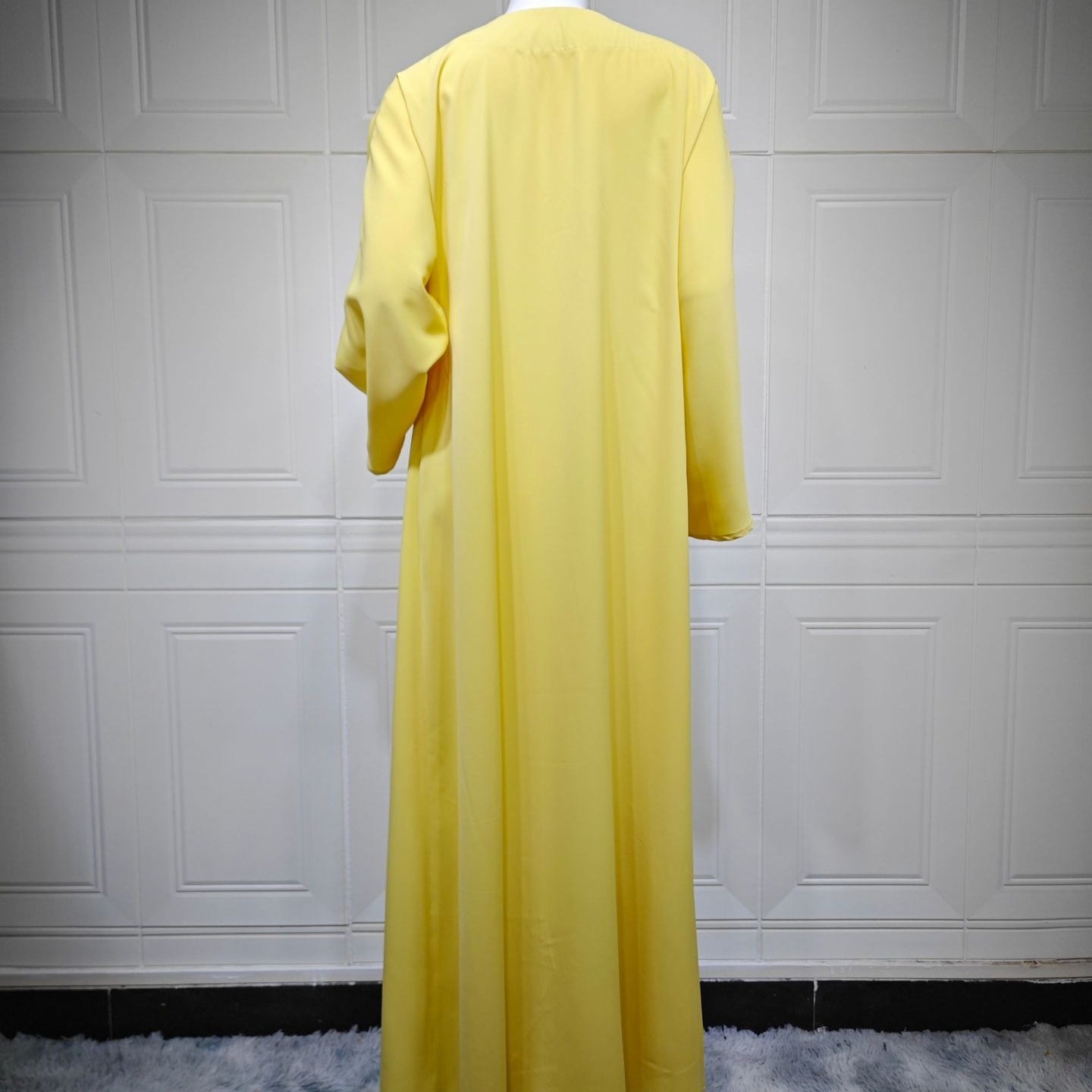 Collarless Open Front Abaya(MOA348)