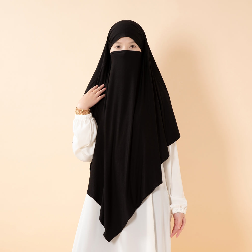 Serenity Veil Set | Premium Lenzing™ Modal Khimar & Dress Two-Piece Set (MK026)