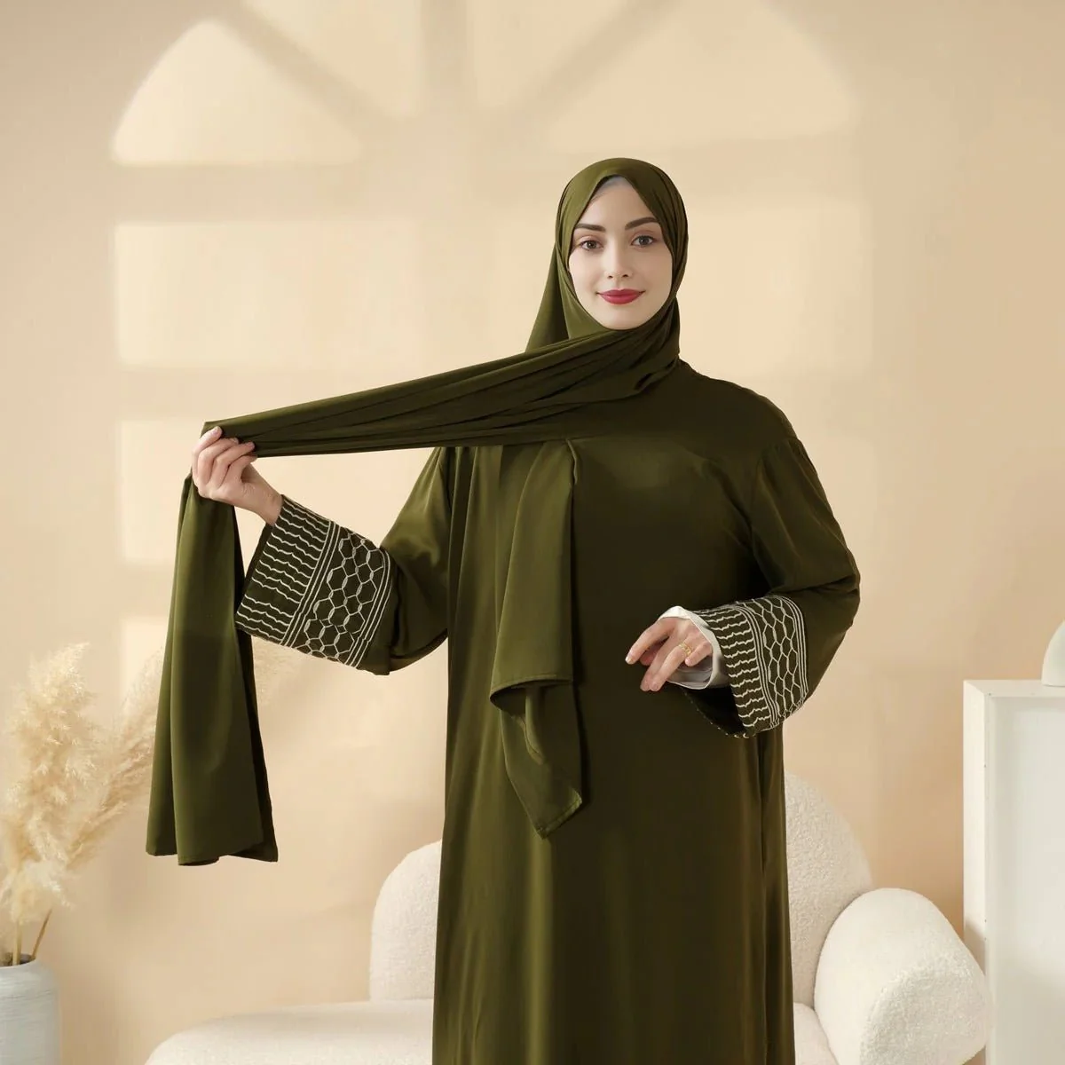 Archive Piece Portable Pocket Headscarf Dress Abaya - MP042 (Size Free Size Only)