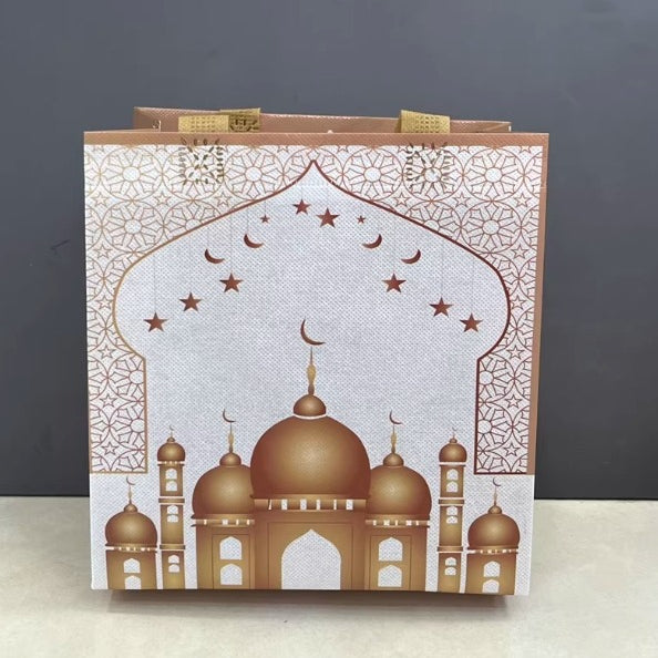 Ramadan Eid Mubarak Handheld Gift Bag Set | Islamic Printed Non-Woven Tote Bags (MAC389)