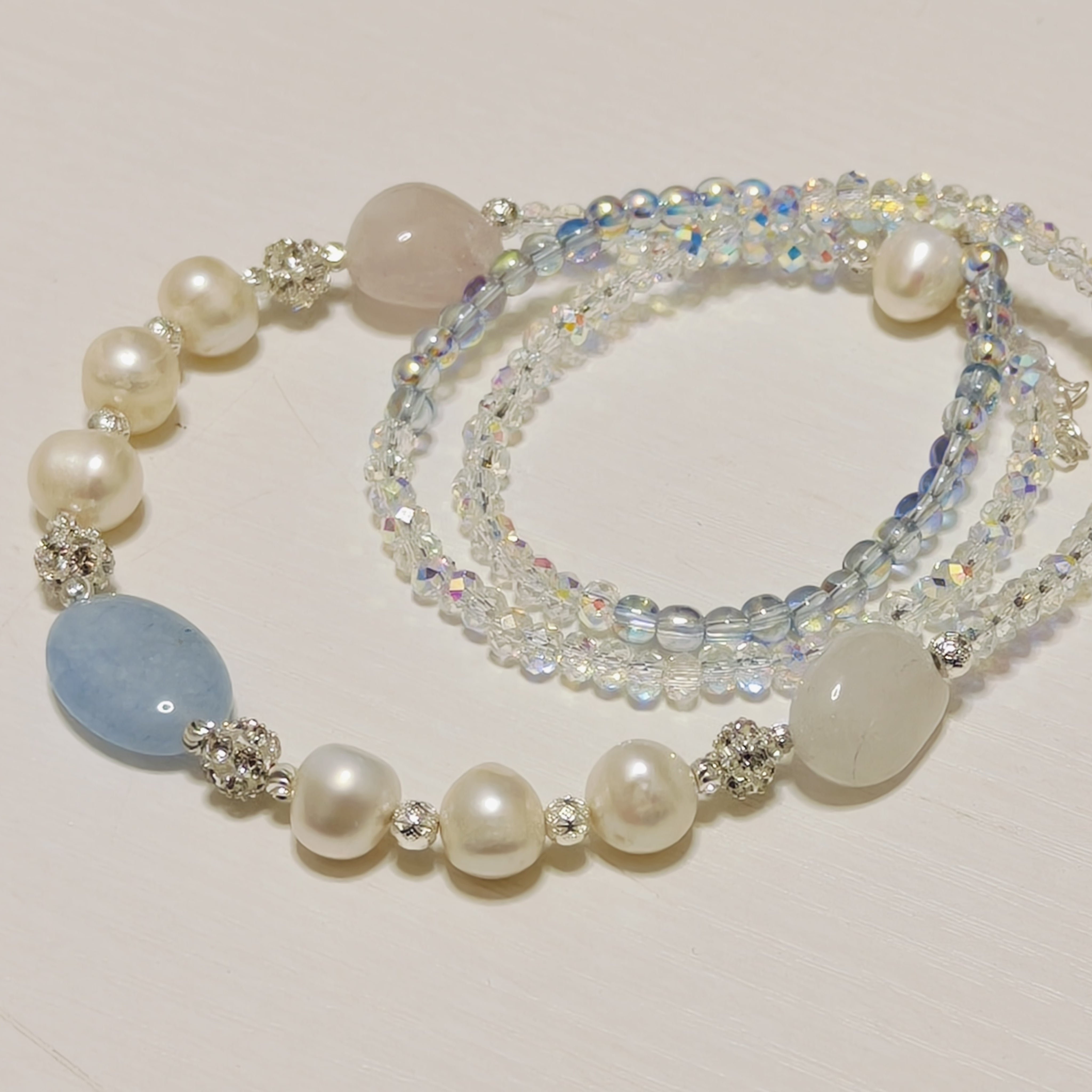 Versatile Adornment Stratified Brilliance Necklace Set (MAC344)