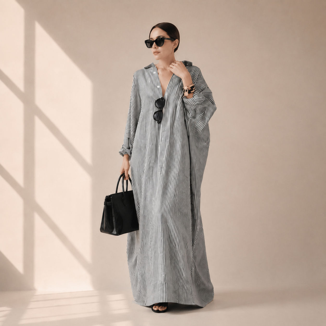 Archive Piece Striped Oversized Shirt Maxi Dress - MP019 (Size S Only)