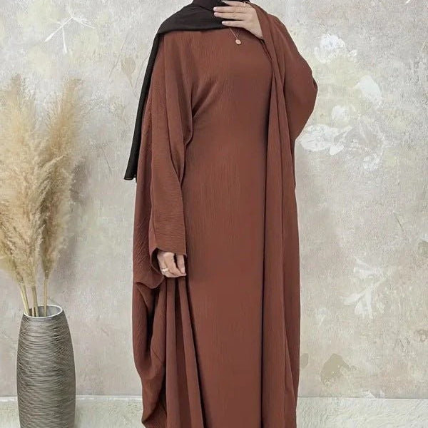 Modest Batwing Sleeve  Loose Solid Color Maxi Abaya(MA172)