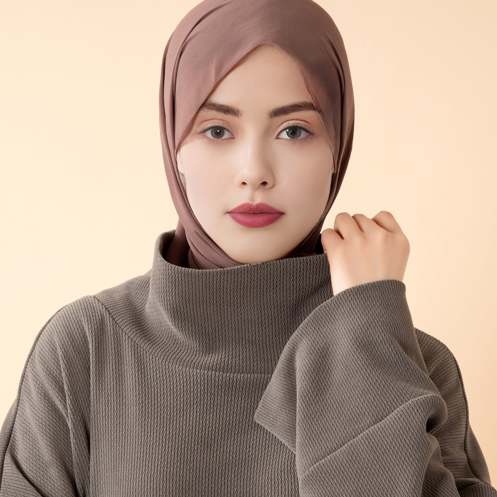 Relaxed Turtleneck Abaya with Pockets (MA383)