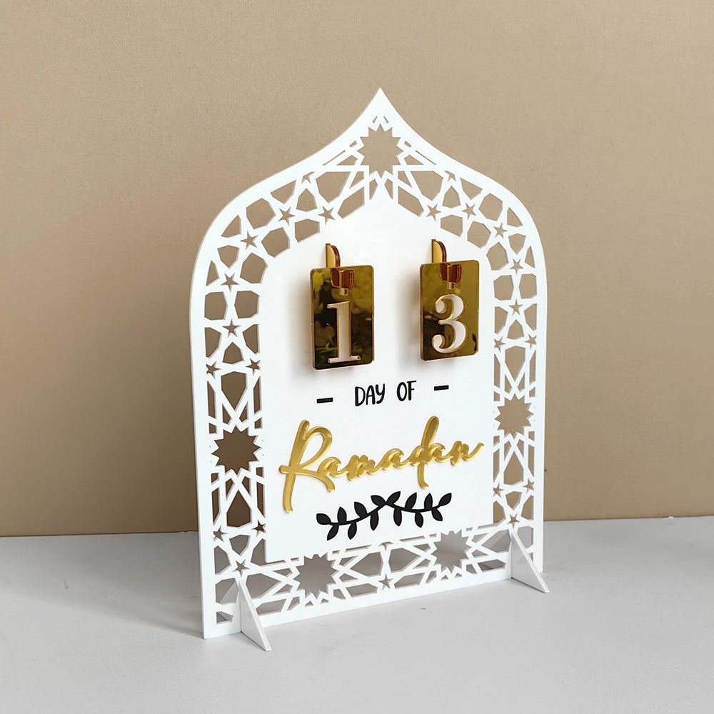 Festive Home Craft Ornament Ramadan Countdown Acrylic Tabletop Decor (MAC403)
