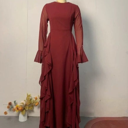Ruffle Dress with Bell Sleeves(MS295)