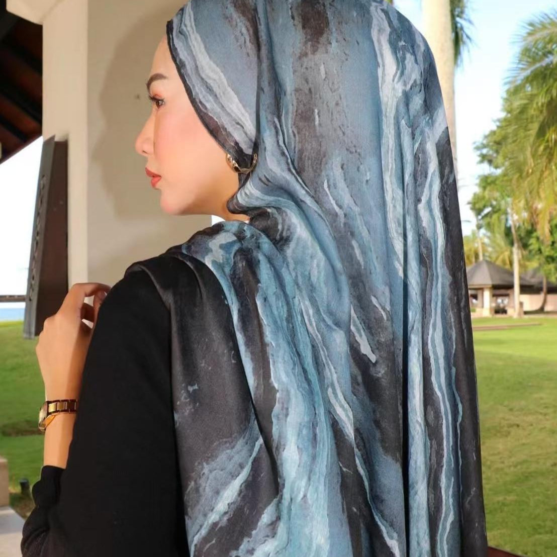 Versatile Watercolor Print Headscarf Hijab Collection (MH166)