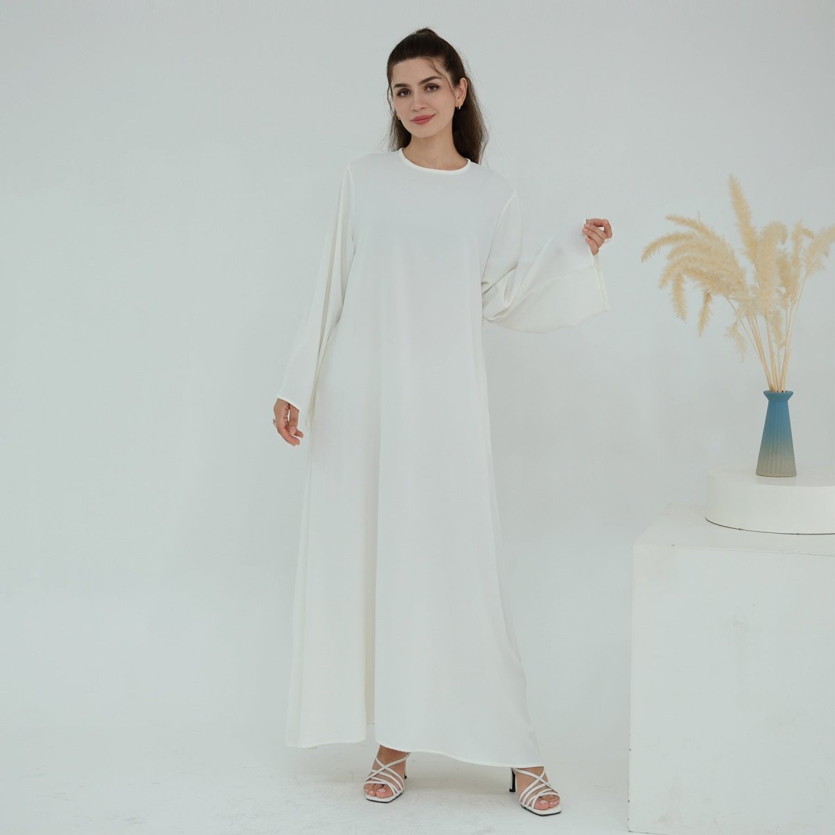 3D Floral Mesh Open Abaya(MOA288) - Mariam's Collection