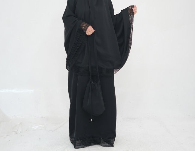 4 - Piece Nida Prayer Set with Lace Trim(MK031) - Mariam's Collection