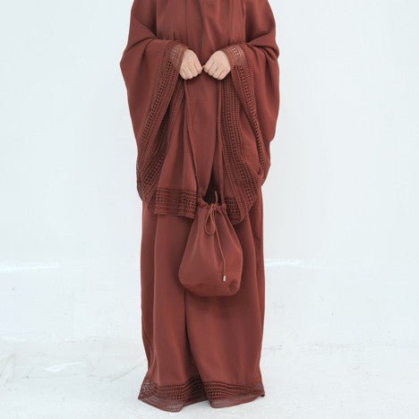 4 - Piece Nida Prayer Set with Lace Trim(MK031) - Mariam's Collection