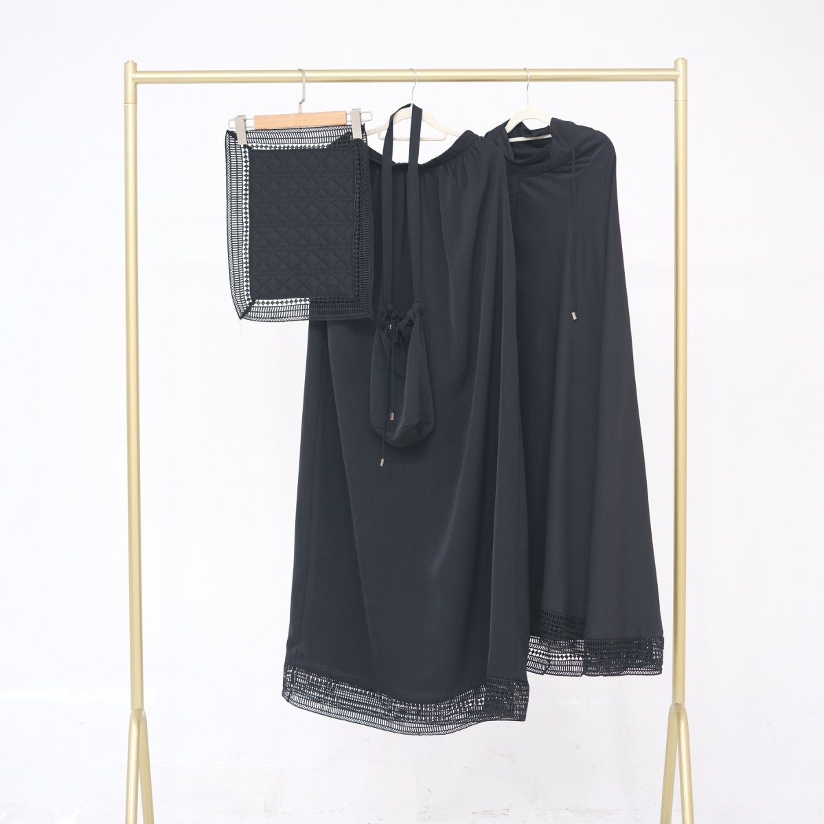 4 - Piece Nida Prayer Set with Lace Trim(MK031) - Mariam's Collection