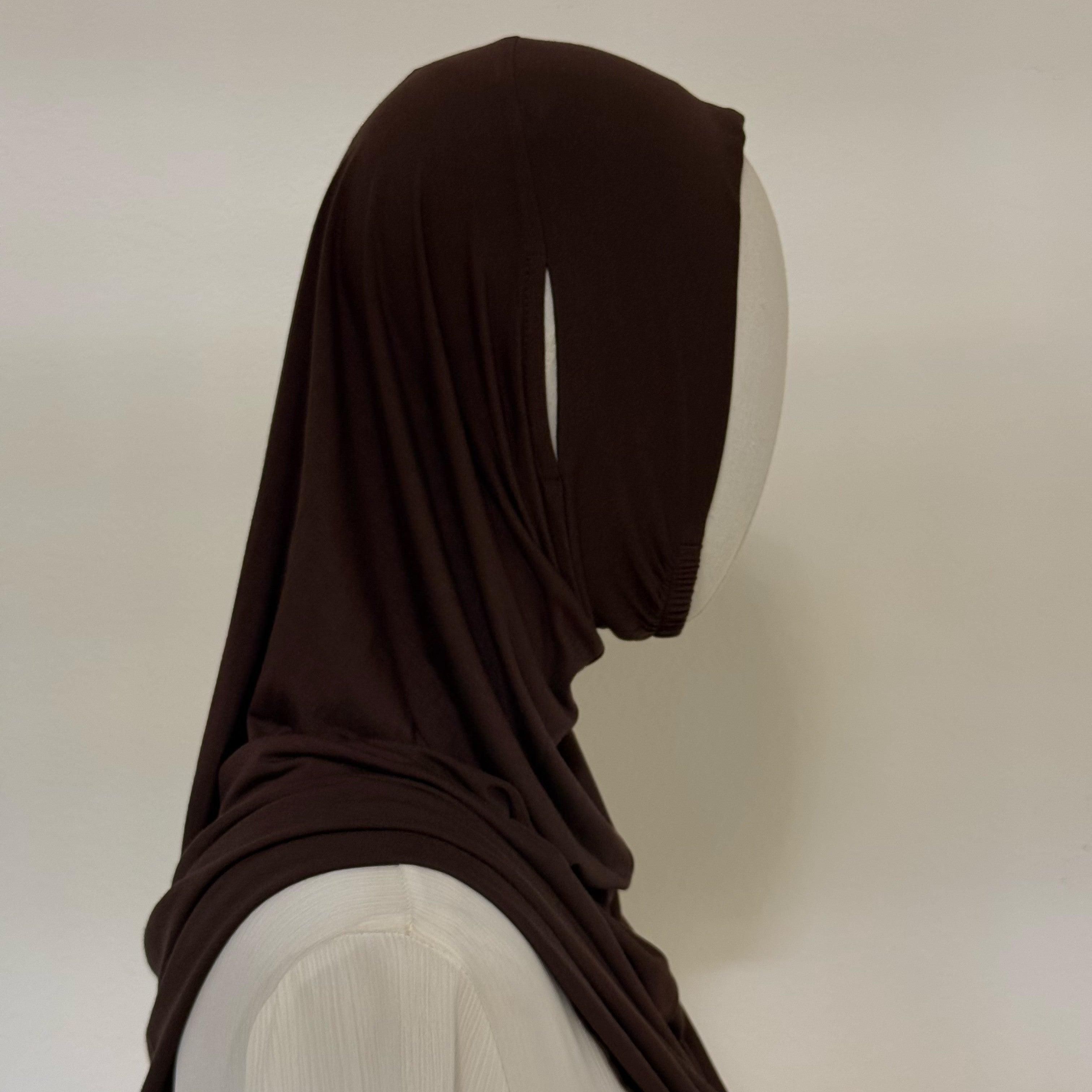 Stretch-Fit Instant Hijab — Cotton Modal, Earphone-Friendly (MH224)