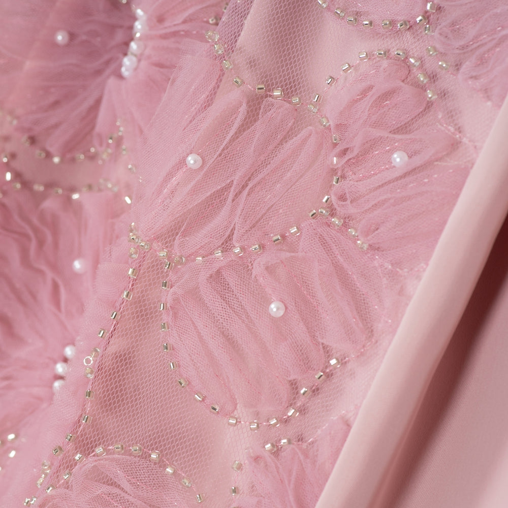 Luxus-Abaya mit 3D-Bandstickerei und Fledermausärmeln mit verstellbarem Taillengürtel (MA431)
