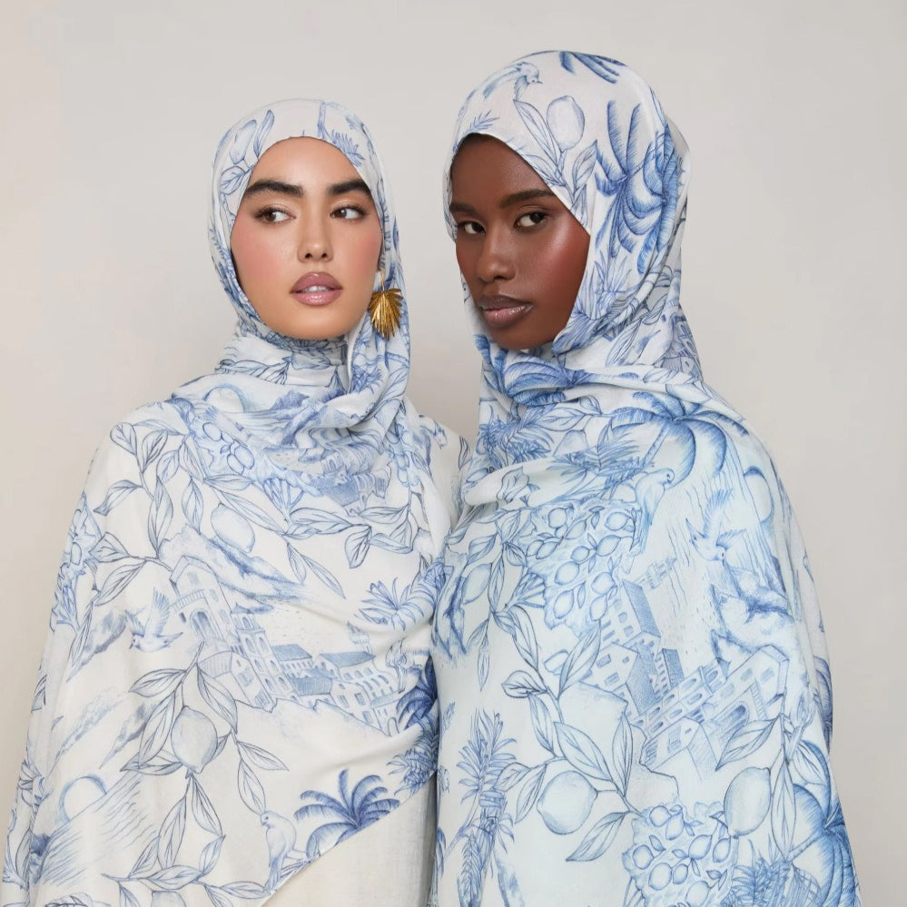 Versatile Watercolor Print Headscarf Soft Breathable Hijab (MH165)