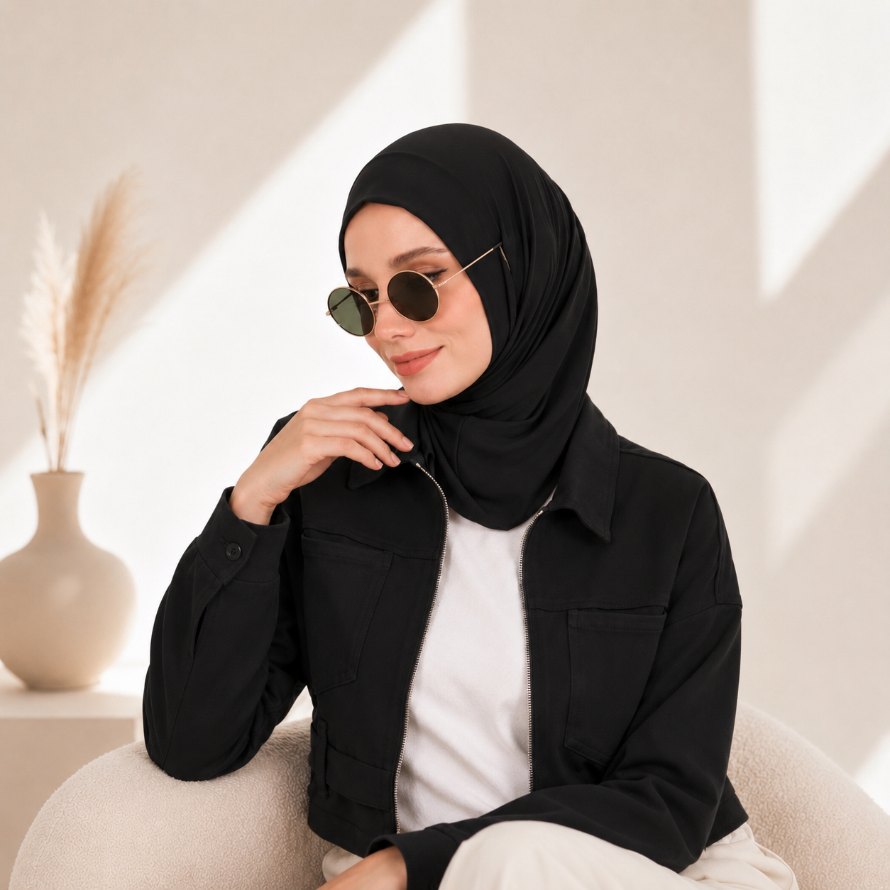 Premium Cotton Modal Hijab Undercap — Tie-Strap & Sports Friendly (MH223)