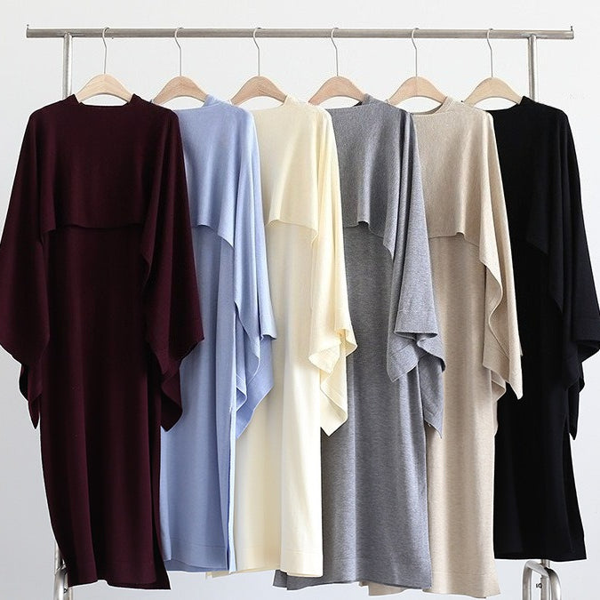 French-Style Two-Piece with Draped Poncho(MS310)