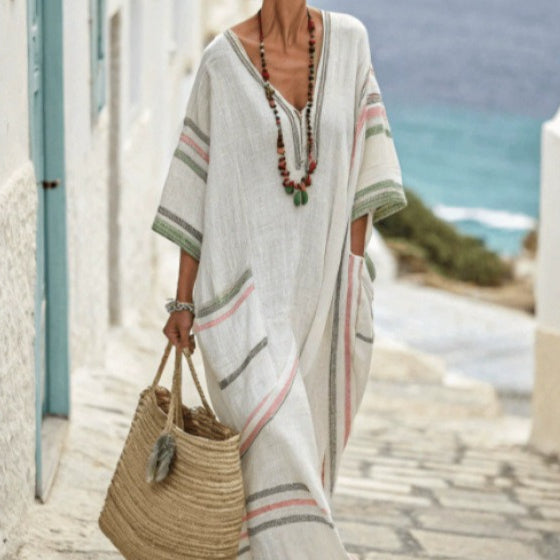 Printed Kaftan Maxi Dress(MS419)