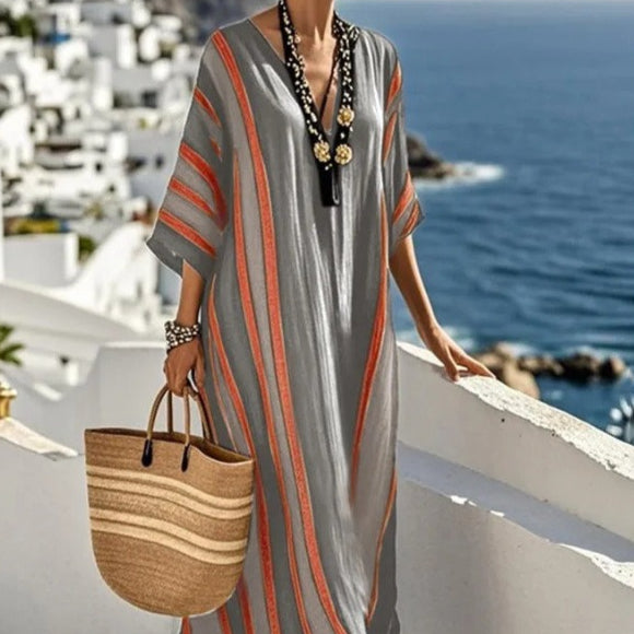 Printed Kaftan Maxi Dress(MS419)