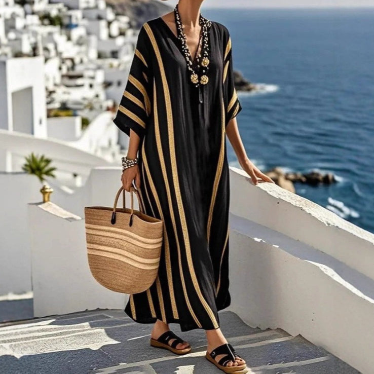 Printed Kaftan Maxi Dress(MS419)