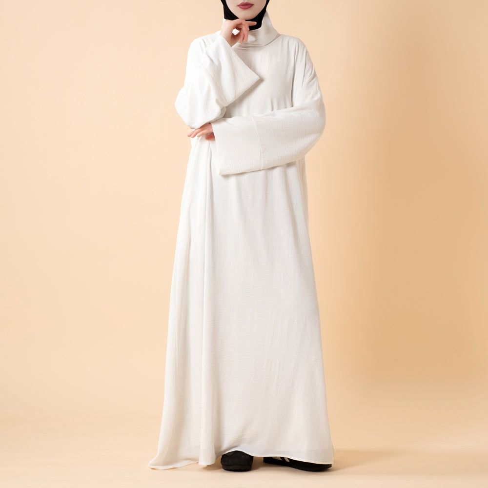Everyday Crepe Turtleneck Abaya – Relaxed Fit for All Seasons(MA384)