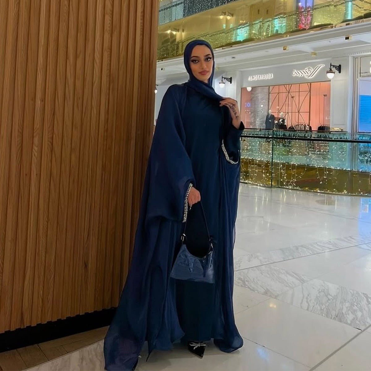 Luxe Beaded Cardigan Abaya |  Modest Luxury Evening Wear Beading-Embellished Robes (MOA195)