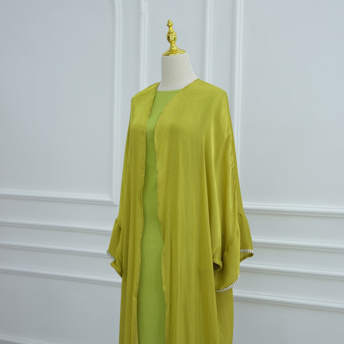 Luxe Beaded Cardigan Abaya |  Modest Luxury Evening Wear Beading-Embellished Robes (MOA195)