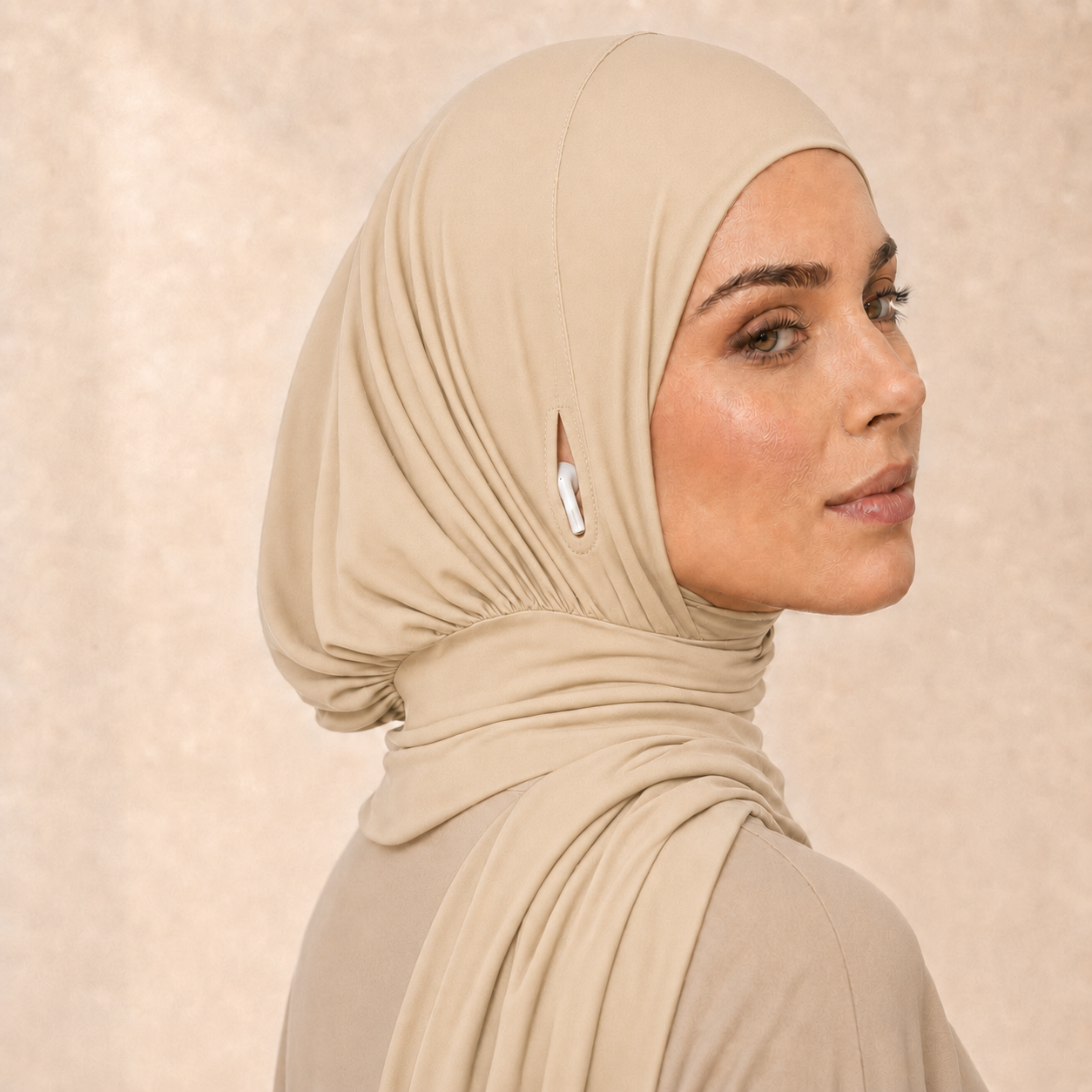 Instant Hijab | Snap-Close, Ohrhörer-freundlich, Baumwoll-Modal (MH225)
