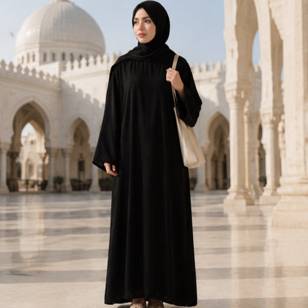 Premium One-Piece Hijab Abaya for Women | Nida Fabric Travel Abaya (MJ024)