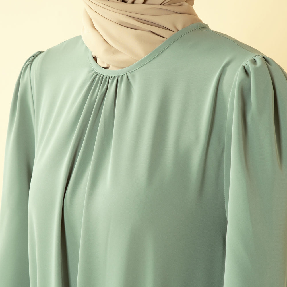 Candy Color Pleated Abaya | Must - have Essential Basic Dress (MA142) - Mariam's Collection