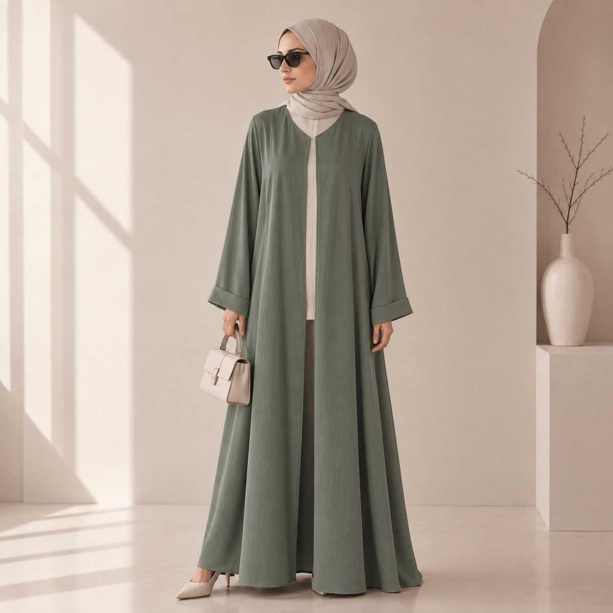 Archive Piece Satin-Look Long Robe Three-Piece Set - MP068 (Size M Only)