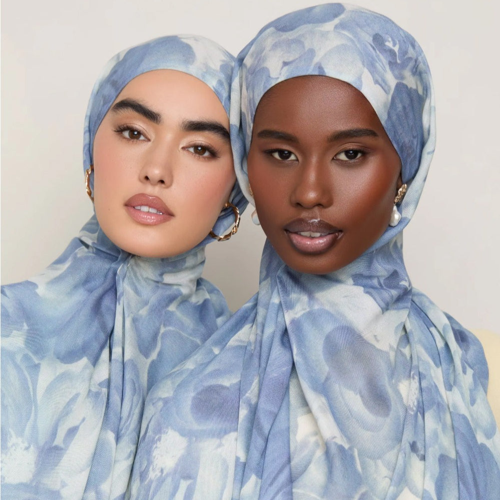 Blossom Watercolor Hijab‌ Versatile Soft Headscarf (MH163)