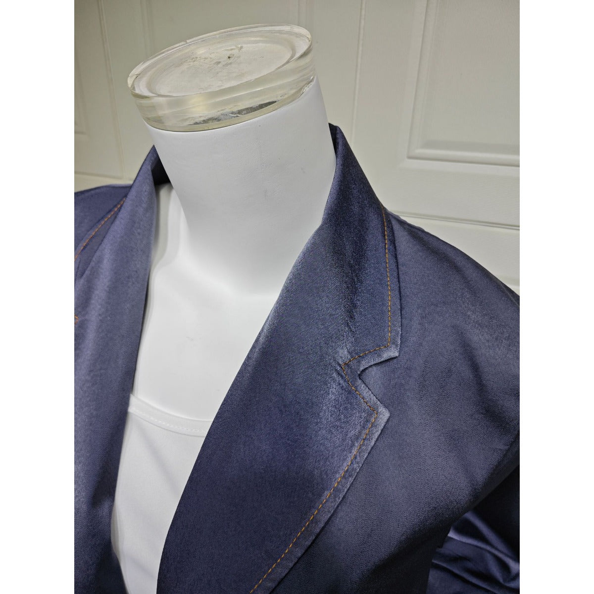 Luxe Suede Robe Dress | Navy Blue  Maxi with Gold Accents & Bell Sleeves(MOA200)