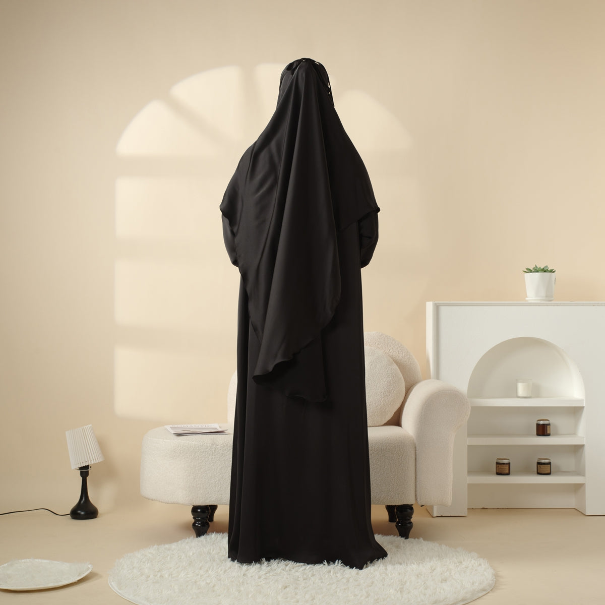 Archive Piece Abaya With Khimar | Satin Khimar and Abaya- MP001 (Size M Only)