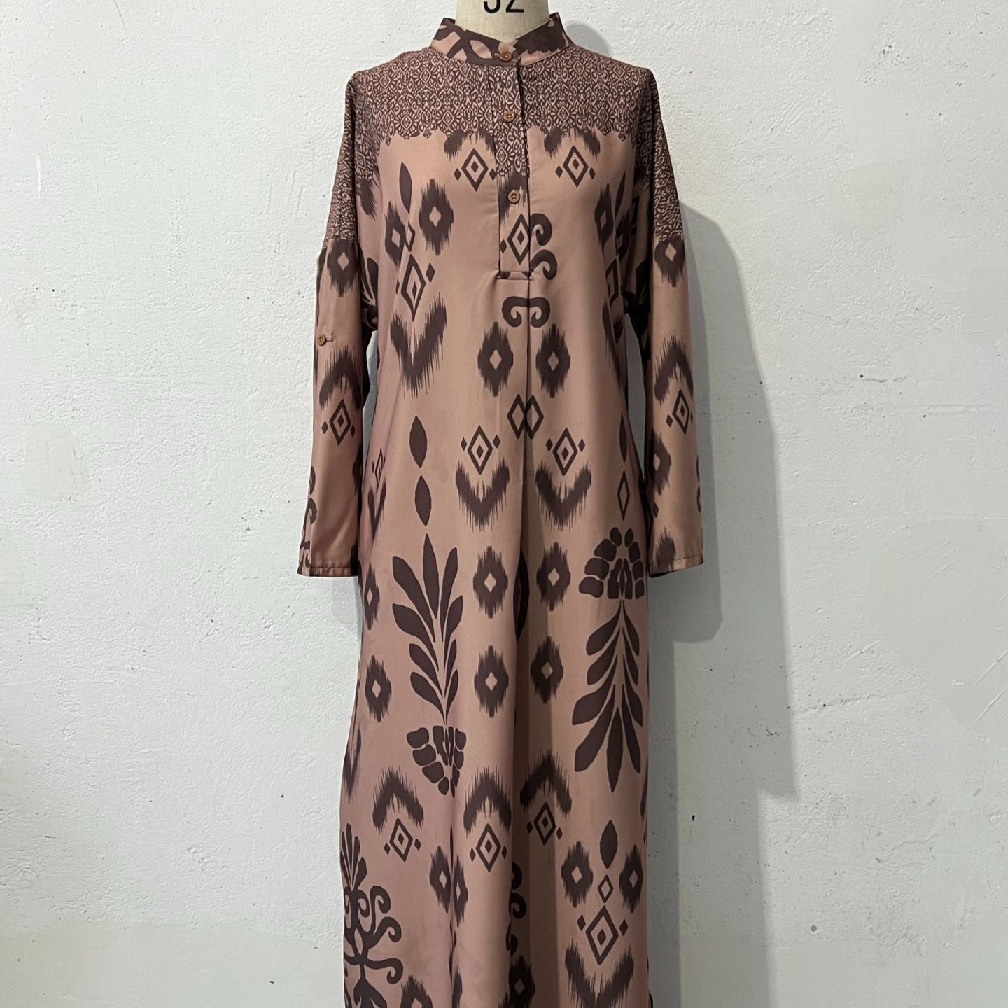 Long Sleeve Modest Maxi Dress | Elegant Ethnic Pattern Kaftan(MA379)