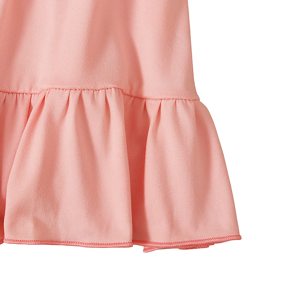 Girls Dress & Hijab Set with Pom-Pom Trim(MKG028)