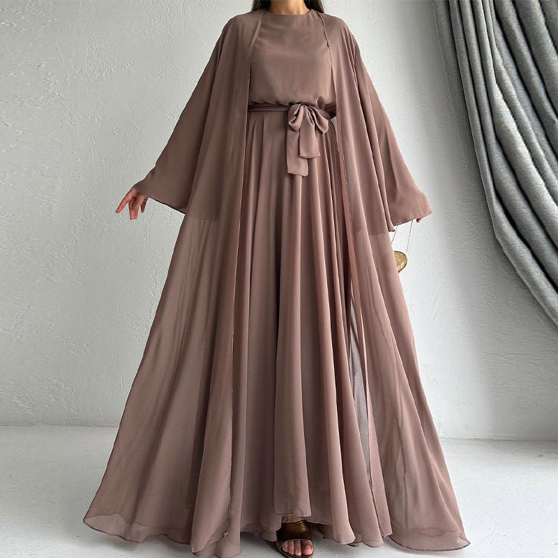 Modest Luxury Mesh Fabric A-Line Abaya(MOA232)