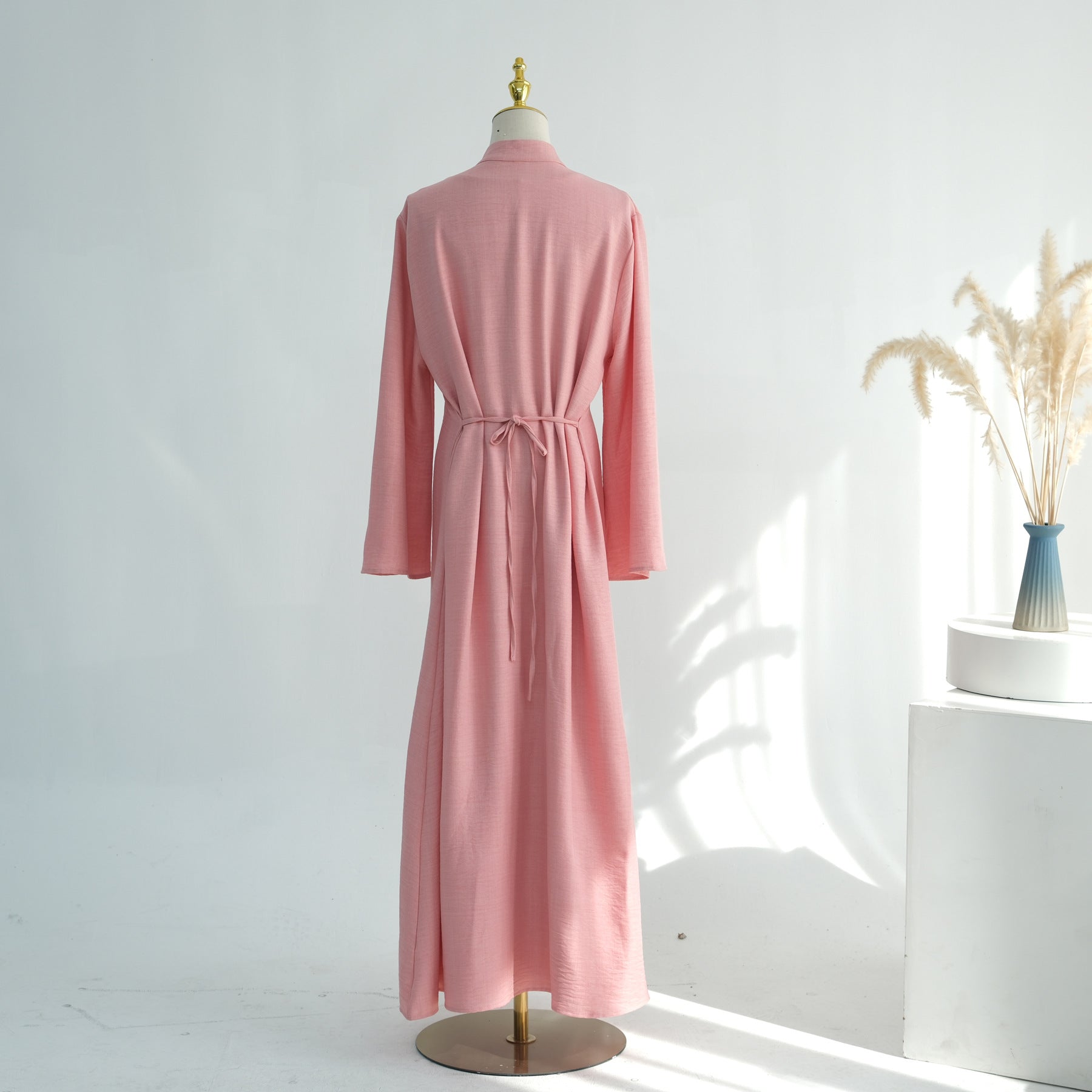 Textured Abaya Set with Tie-Back(MA368)