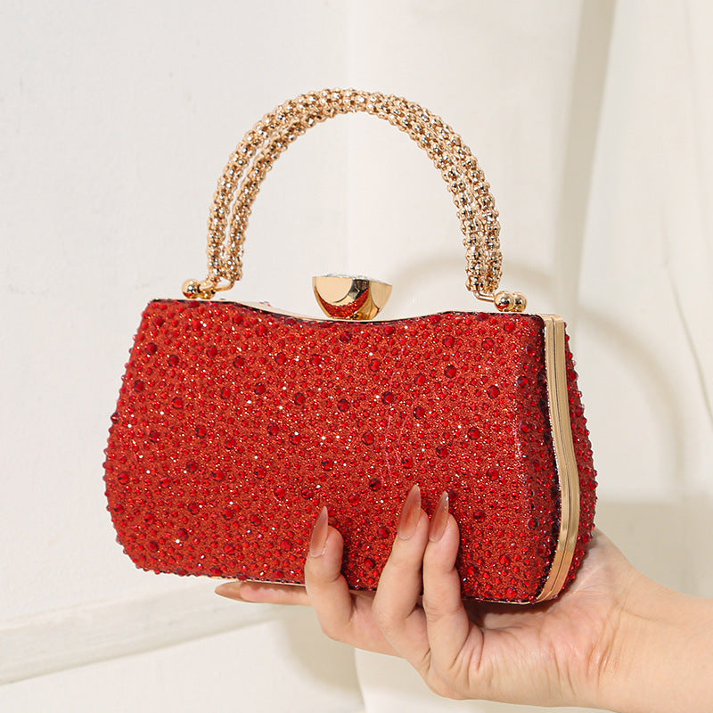 Luxurious Full Rhinestone Evening Clutch Bag - Elegant Sparkling Party Handbag & Shoulder Crossbody for Women（MAC489）